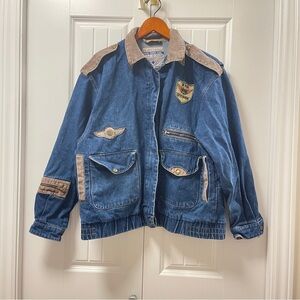 Vintage Embroidered Oversized Denim Jacket